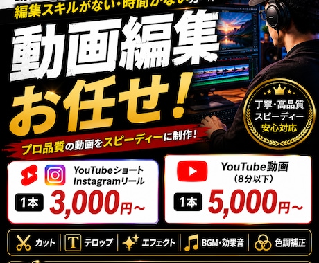 丸投げOK｜SNS用ショート動画も編集しますます Instagram・YouTube（ショート）対応 イメージ1