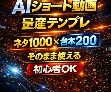 AIショート動画を量産できる完全テンプレ提供します 初心者でも迷わずAIショート動画を量産できる設計 イメージ1