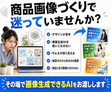 ココナラ商品画像を作れるAIを提供します 商品内容を入れるだけで画像生成できる専用AI イメージ2