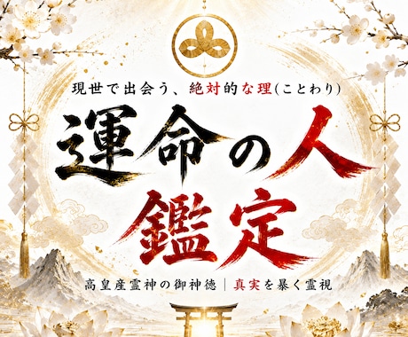 神事霊視◆赤い糸が繋ぐあなたの運命の人を視ます 高皇産霊神の神託を仰ぎ、あなたと魂で惹かれ合う相手を霊視 イメージ1