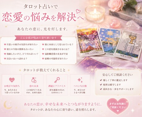 不安をタロットに映して心を楽にします 良い結果も少し厳しい結果もあなたが幸せになるためのメッセージ イメージ2