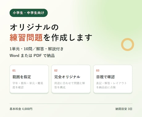 小中学生向けの練習問題を作成します イメージ1