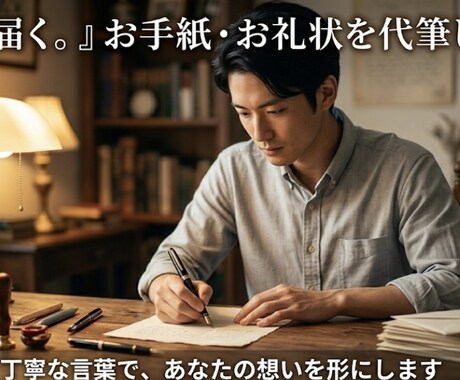 心に届く。お礼状やお手紙を代筆しますます あなたの想いを、丁寧な言葉で形にします手書きのような温かみを イメージ1