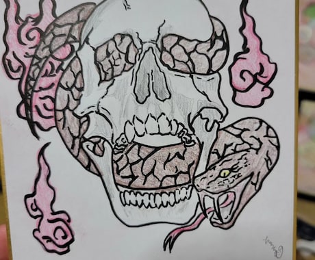 世界に一つ、あなたの為のタトゥーデザイン作ります ヤンデレ系や、髑髏、身近にあるものなどを組み合わせて作ります イメージ2