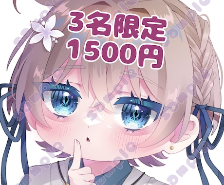 アイコン映えするミニキャラアイコン描きます おめめパッチリでSNSのアイコン映えすること間違いなし！ イメージ1