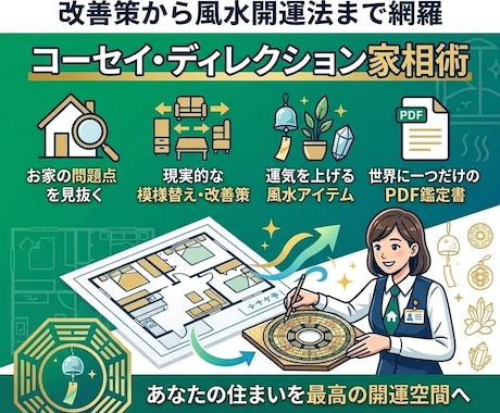 家相術＆占星学＆宅建士が風水的開運法占います コーセイ・ディレクション家相術による凶運改善 イメージ1