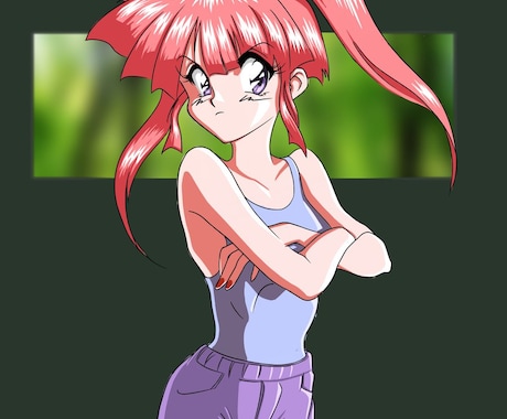 90年代アニメ風似顔絵描きます シティーポップなものでも可能です。 イメージ1