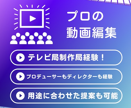 限定価格！元テレビ局員！動画編集承ります プロデューサー・ディレクター経験者 イメージ1