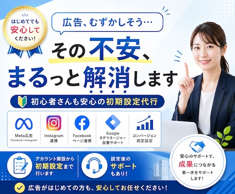 Meta広告の初期設定を丸ごと代行します 初心者さんも安心アカウント開設からピクセル設定まで丸投げOK イメージ1