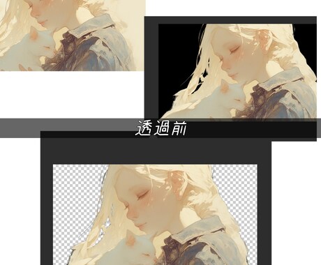 Photoshopなどを活用して透過画像をお作ます 初心者の方も安心！用途に合わせて綺麗に透過！ イメージ1