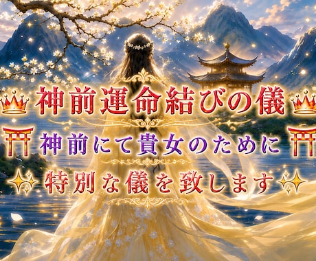 神前にてお二人の運命結びを致します 神前運命結びの儀・最高難度の運命結びとなります イメージ1