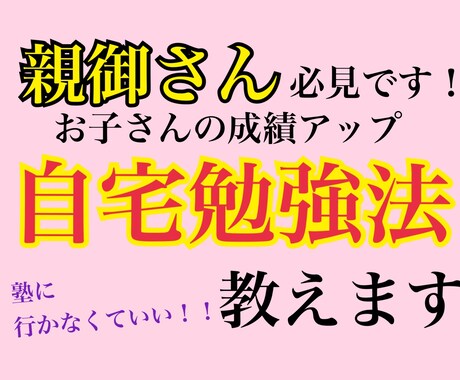親御さん必見！1人でも勉強できる方法教えます もう『勉強しなさい！』なんて言わせない イメージ1