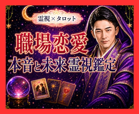 霊視タロット✡️職場恋愛の本音と未来を視ます 職場だから動けない恋の悩み、相手の本心と望む未来を霊視します イメージ1