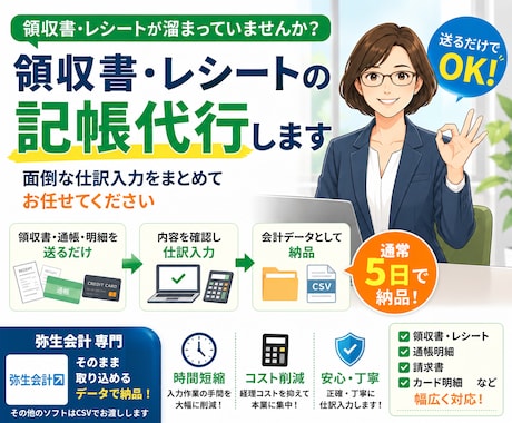 税理士試験2科目合格・実務20年が記帳代行します イメージ1