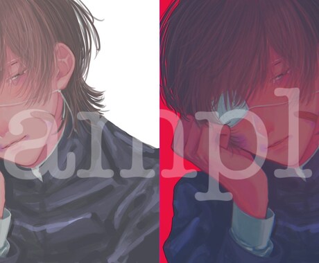 SNS用アイコンイラスト制作します 儚くて綺麗な男の子や暗めの絵を描くのが得意です イメージ2