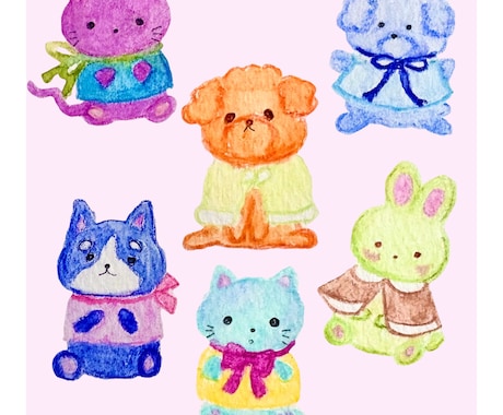 水彩タッチの動物の絵を描きます 癒し系の水彩タッチの動物のイラストを描きます イメージ1