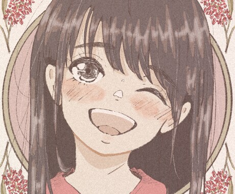 あなただけの女の子アイコン描きます 手描き風の柔らかい雰囲気とかわいい色使い イメージ1