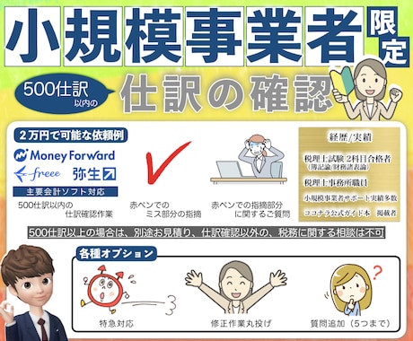 小規模事業者限定！会計ソフトの入力確認作業します 確定申告初心者歓迎！【税理士事務所職員が確実に仕訳確認】 イメージ2