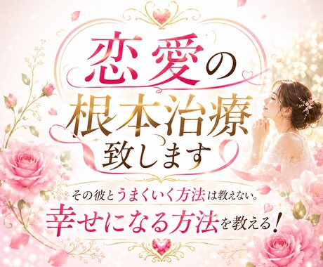 恋愛の根本治療致します その彼とうまくいく方法は教えない。幸せになる方法を教える！ イメージ1