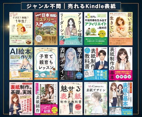 目を引く！Kindle電子書籍の表紙を作ります 10冊以上出版の経験者が「売れる構成」で設計します イメージ2