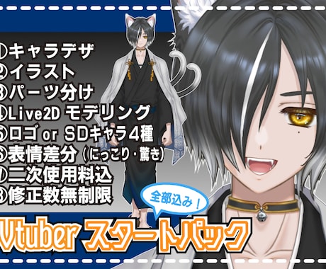 男性VTuberに！全部込！Live2D制作します イメージ1