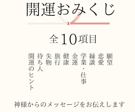 開運おみくじ引きます 全10項目のおみくじで、行動指針を明確にしましょう イメージ2