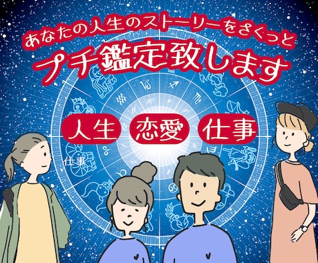 星読みから5つのテーマを鑑定していきます 人生、恋愛、仕事、お金、体など(5つのテーマからどれか１つ) イメージ1