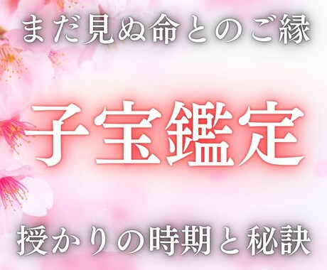 子宝鑑定一筋の鑑定師がご妊活のお悩みを解消します 歴7年の子宝専門鑑定師による電話鑑定で道筋を明確にします イメージ1