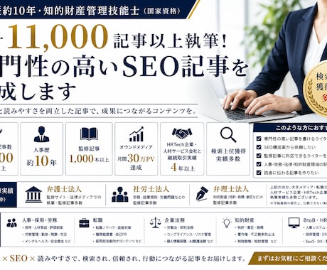 11,000記事超！専門記事を作成します 人事・法律領域に強い専門ライターです イメージ1