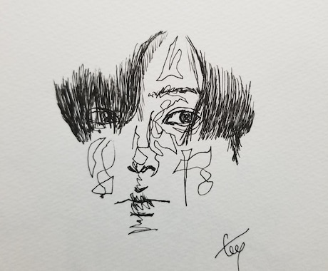 似顔絵、イラストを描きます デッサン、ペン画、シンプルタッチ。 イメージ1