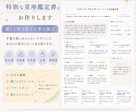 あなた専用の今月の運勢を作ります 6月限定！！ワンコインで鑑定書を作成いたします。 イメージ1