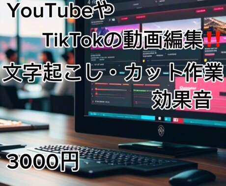 YouTubeの動画編集をします YouTubeやTikTokなど。 イメージ1
