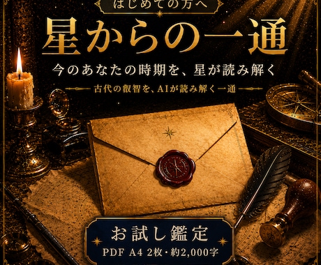 古代占星術で いまのあなたを一通に読み解きます 四千年の叡智から、いまのあなたへ一点を深く読み解く イメージ1