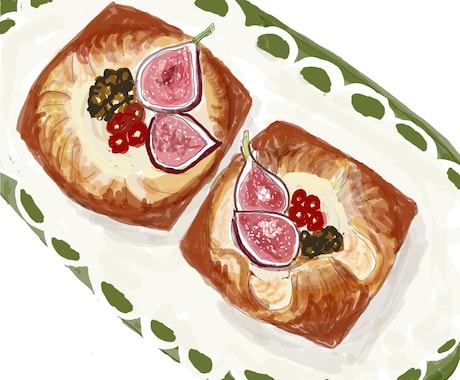 パンやケーキ、食べ物のイラスト描きます ショップカードや商品説明に使用できるイラスト イメージ2