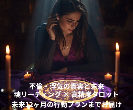 不倫特化｜彼の本音と12ヶ月の時期を明確に導きます 恋愛特化×タロット×波動で彼の本音と時期を可視化し行動も提示 イメージ1