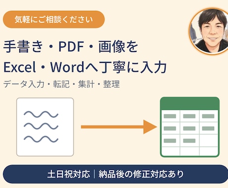 手書き・PDF・画像を転記します イメージ1