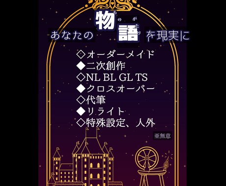 あなたの想像と物語を文字に起こします 設定や資料を元に小説をお書きいたします。 イメージ1