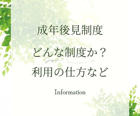 成年後見制度の利用について、相談に乗ります ３日間、メッセージで成年後見の内容や手続きの相談に乗ります イメージ1