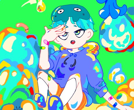 カラフルでポップなイラスト、アイコンを描きます イメージ1