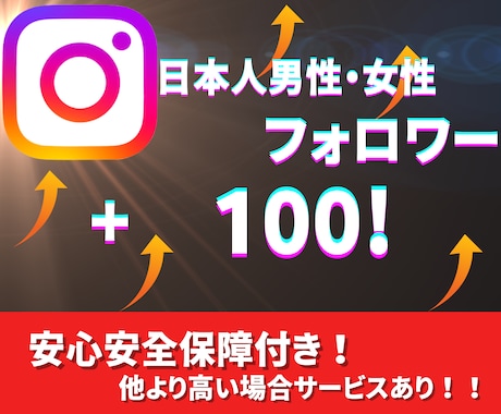 インスタ日本人フォロワー男女100人増やします 〜激安価格！！保証あり！！！〜男女振り分け可能！！ イメージ1