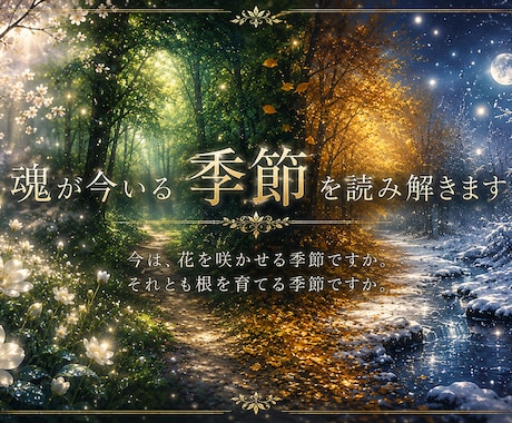 魂が今いる季節を読み解きます 迷う心にも、訪れる季節があります。 イメージ1
