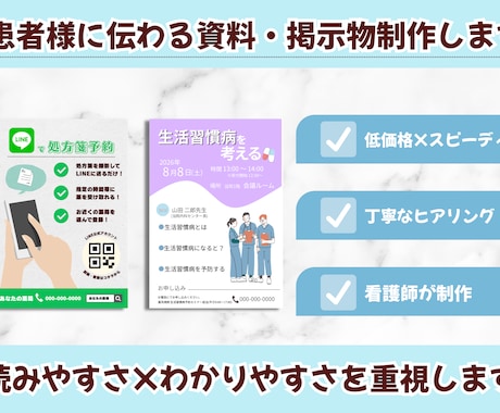 患者様に伝わる説明資料・院内掲示物を制作します イメージ1