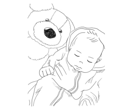 大好きな人との写真から線画イラスト作成します あたたかく柔らかなイラストで思い出の1枚をより大切なものへ イメージ1