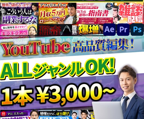 プロが高品質なYouTube動画を制作します ビジネス/エンタメ/Vlog/オールジャンルお任せください！ イメージ1