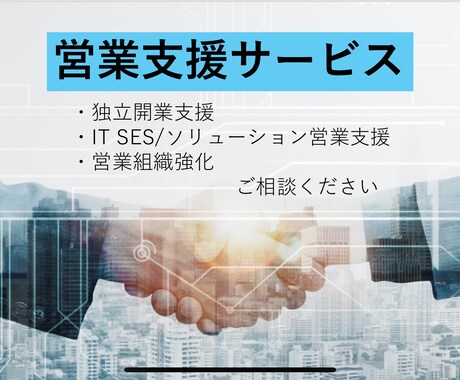 独立開業支援、営業スキル伝授、面接指導します 貴社（貴方）の営業スキルの底上げをします！ イメージ1
