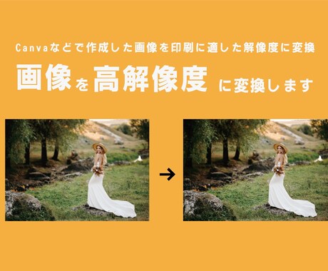 画像を印刷用に高画質に変換します 解像度が足りない画像を、印刷に適した高画質に最適化します イメージ1