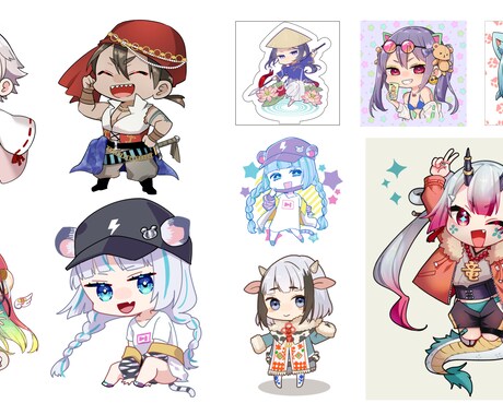 カラー/モノクロ/ミニキャラなどイラスト作成します アイコン・立ち絵などご要望をお伺いします！ イメージ2
