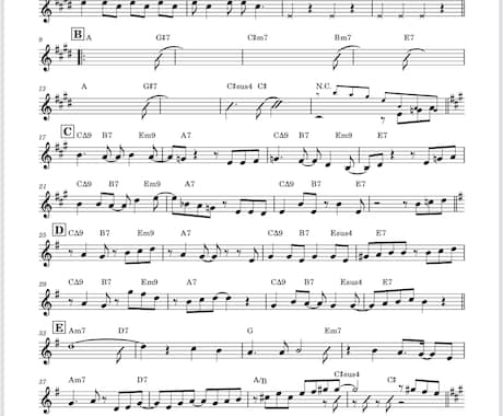 メロディ楽譜ご用意します 動画サイト、SNSなど気になった曲を楽譜にします イメージ2