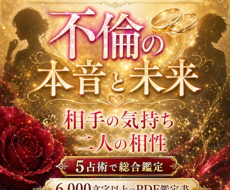 破格！不倫相手の相性と未来を5占術で深く鑑定します あなただけの大ボリュームの個別鑑定書 l ヒーリング付き イメージ1