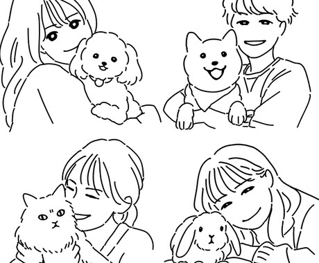 ペットとのツーショットでアイコン描きます LINEやSNSのアイコンに◎シンプルで使いやすいイラスト！ イメージ2